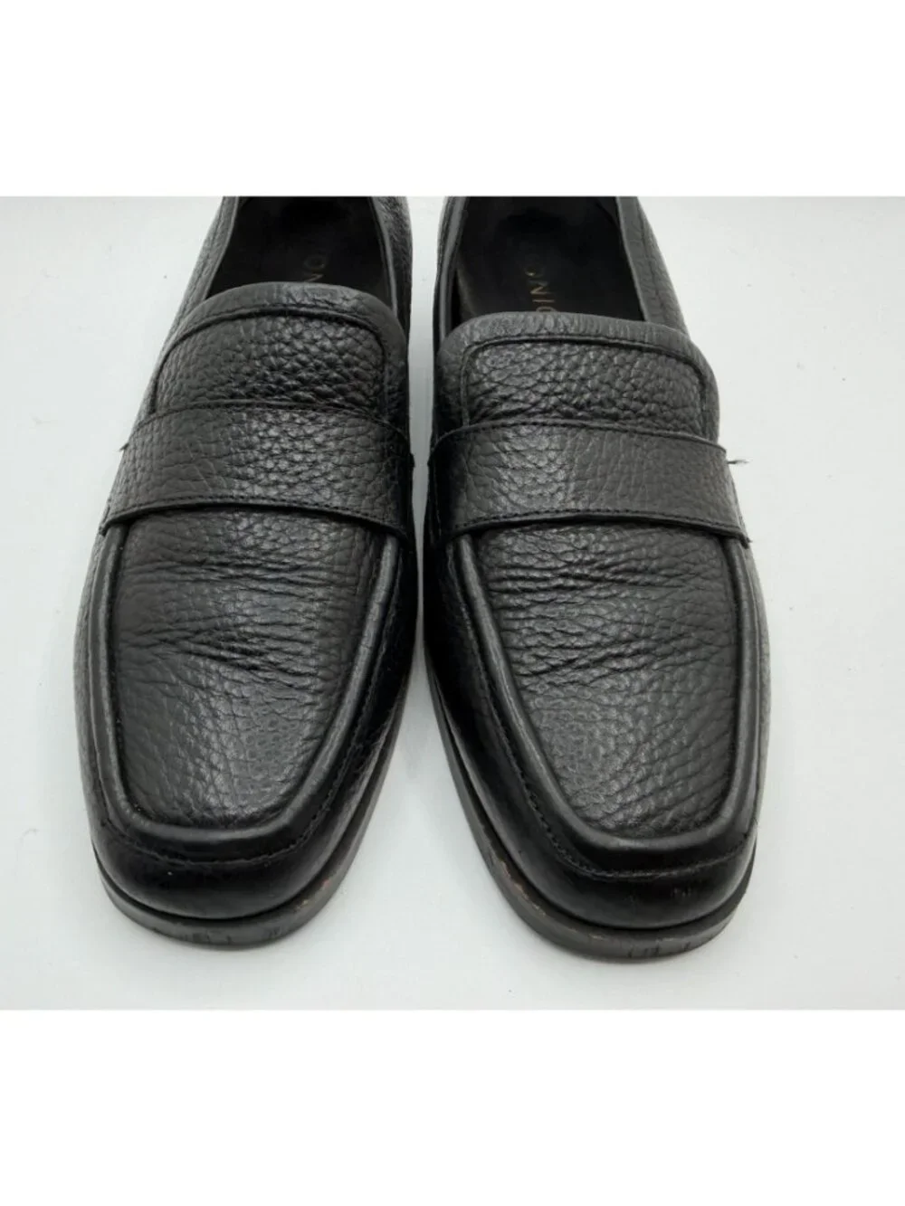 Vionic Sellah Tumbled Leather Penny Loafers Black Women Size 8 Work Casual Shoes